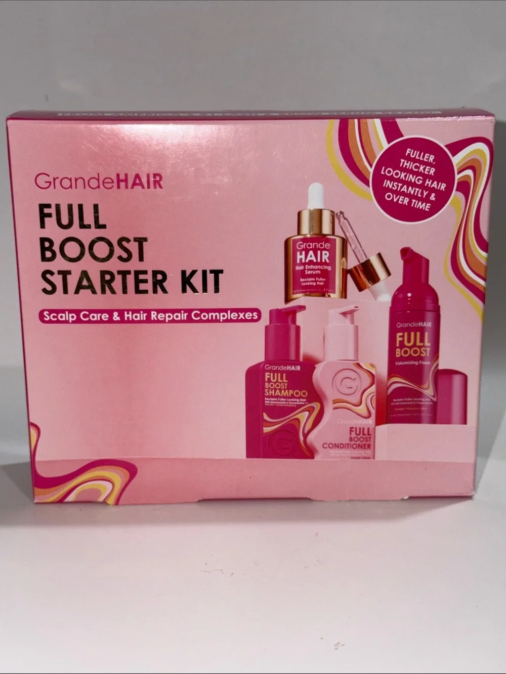 GRANDE HAIR FULL BOOST STARTER KIT•Scalp Care+Hair Repair Complexes•4 Pcs. NIB!